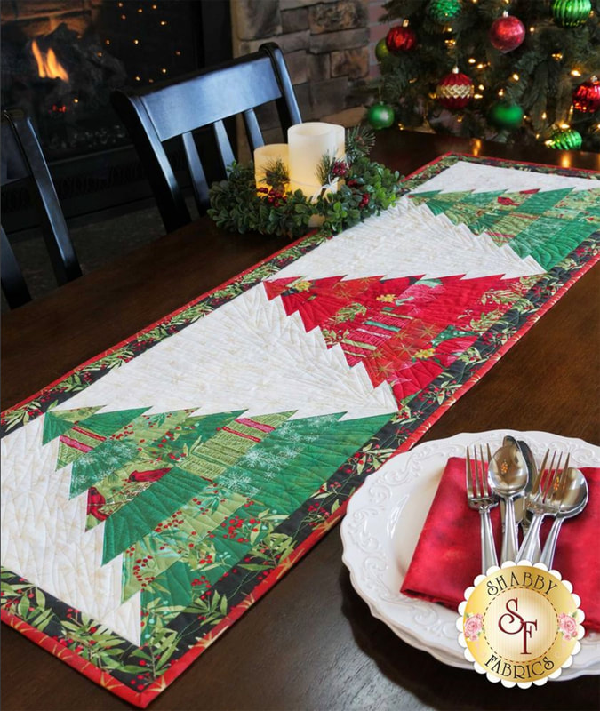 Shabby Fabrics Christmas runner with Splendid fabric