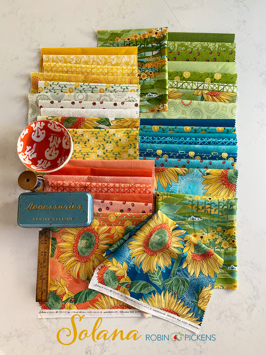 Solana Sunflower fabrics by Robin Pickens- see the sunny side!