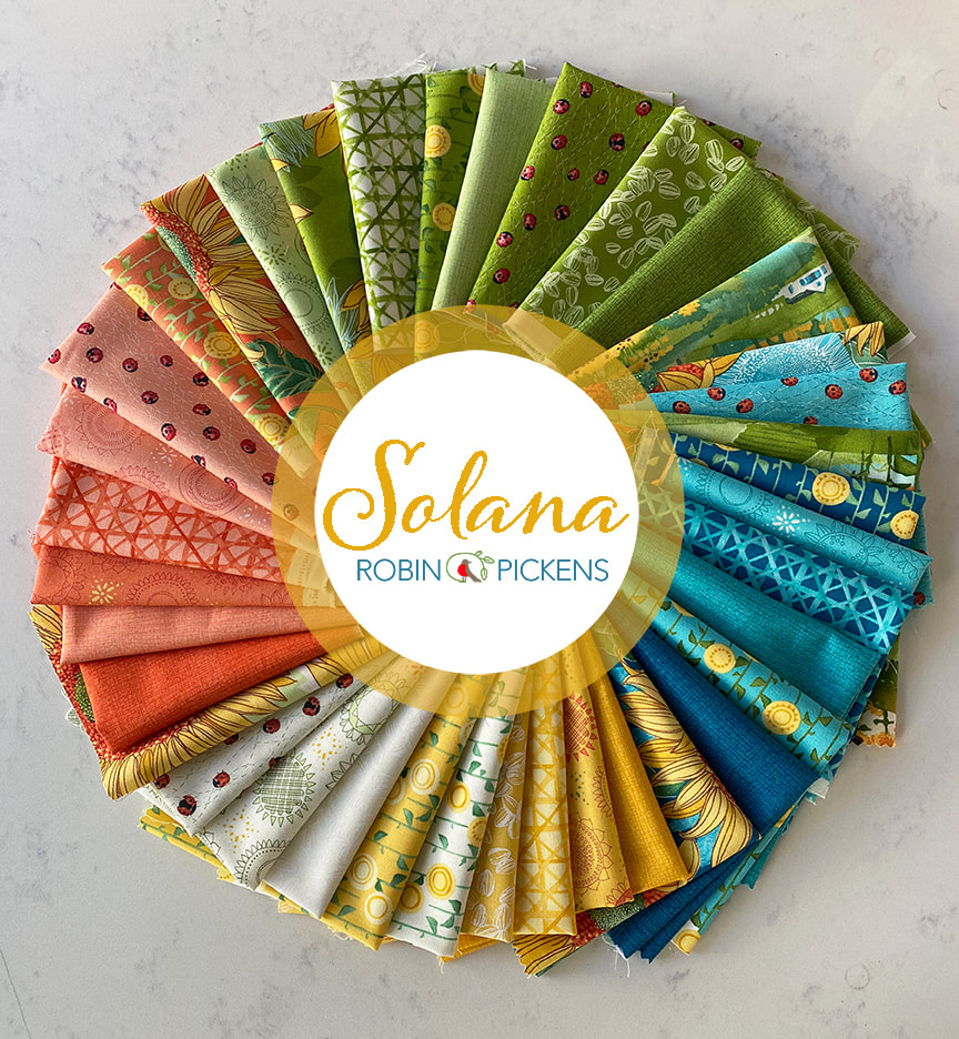 Solana sunflower fabric by Robin Pickens in color ring
