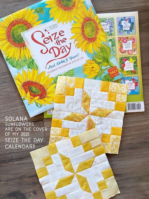 Seize the Day calendar with quilt blocks Robin Pickens