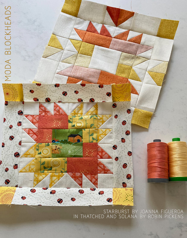 Starburst block from Joanna Figueroa in Solana and Thatched by Robin Pickens