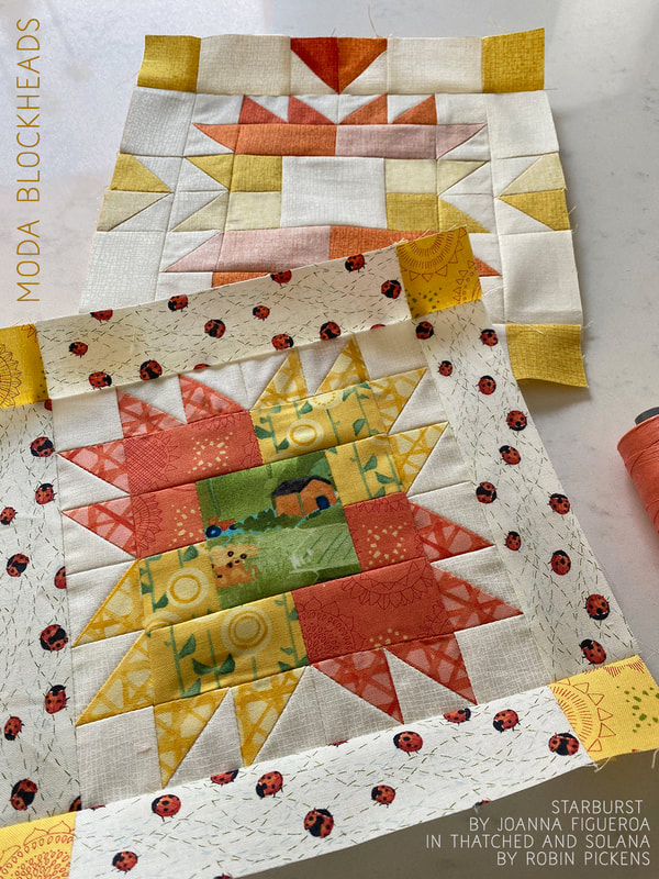 Solana fabric in the Starburst block from Moda Blockheads