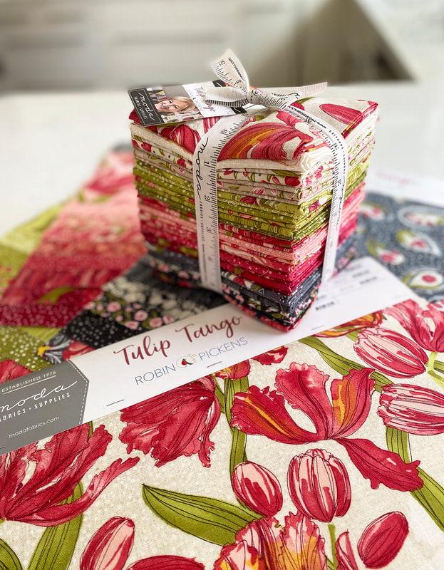 Tulip Tango Robin Pickens Moda Fabric Fat Quarter bundle