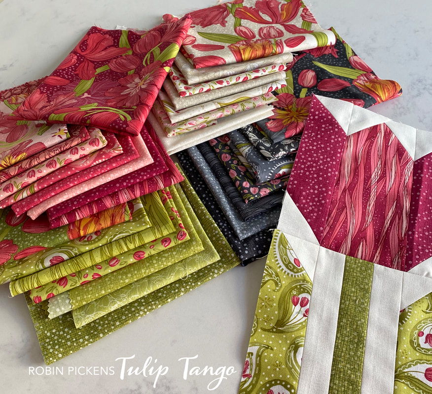 Tulip Tango Robin Pickens Moda Fabric Tulip Season block