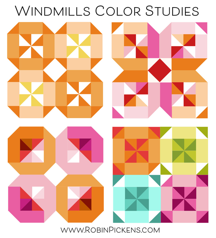 Windmills Color Studies from Robin Pickens Moda Blockheads